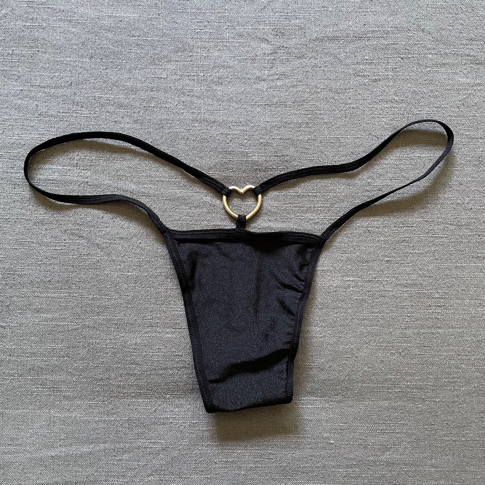 Black Heart Loop Handmade G-String